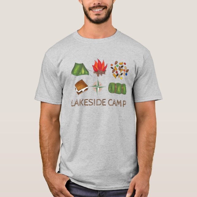 Summer Camp Camping Tent Fire Compass Custom Shirt (Front)