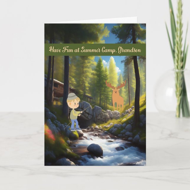 Summer Camp Card for Grandson Wooded Area (Front)