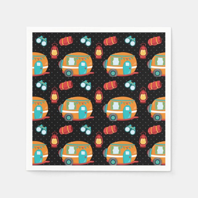 Summer Camp - choose your background colour Napkin (Front)