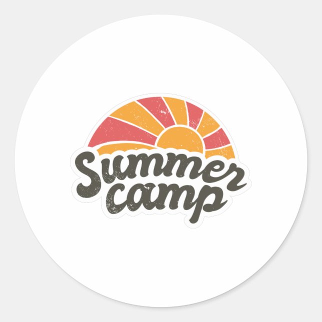 Summer camp classic round sticker (Front)
