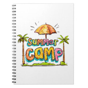 Summer Camp - Colorful Summer Camp Sign Notebook