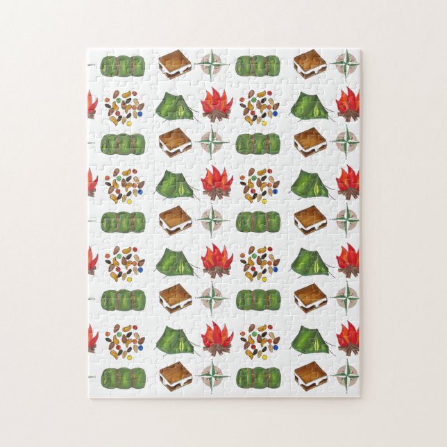 Summer Camp Compass Trail Mix Tent Sleeping Bag Jigsaw Puzzle (Vertical)