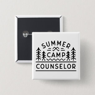 Summer camp counsellor 15 cm square badge