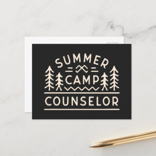 Summer camp counsellor forest camping staff postcard