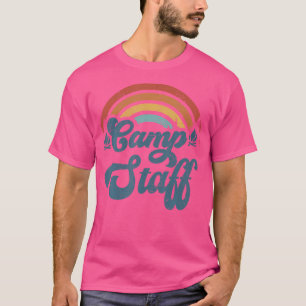 Summer Camp Counsellor Staff Groovy Rainbow Camp C T-Shirt