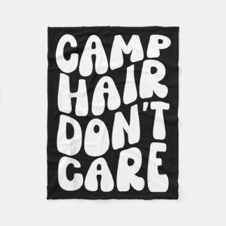 Summer Camp Hair Dont Care Camping Shirt For Teen Fleece Blanket