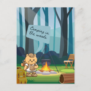 Summer camp in the woods postcard