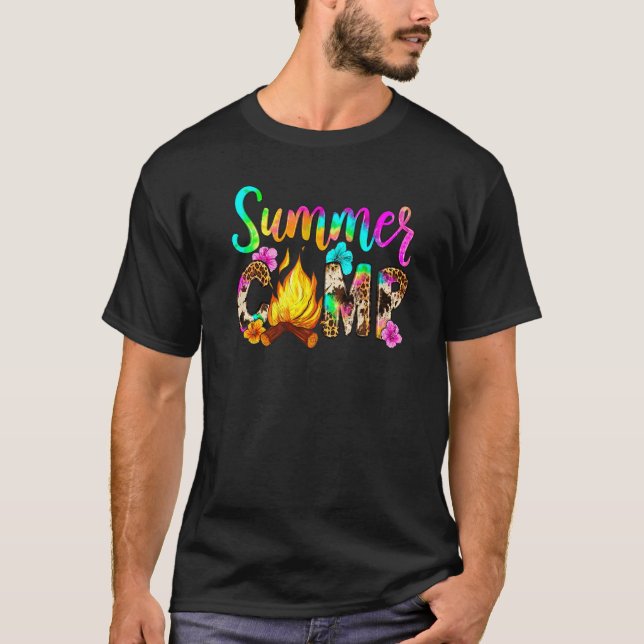 Summer Camp Leopard Campfire Western Country Summe T-Shirt (Front)