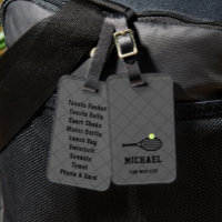 Summer Camp Packing Reminder Bag Tag - Tennis Camp