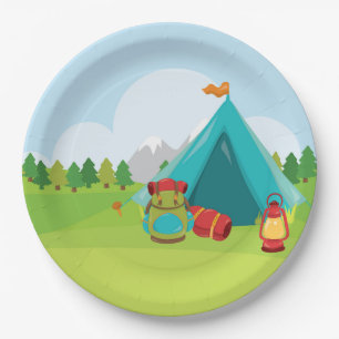 Summer Camp Paper Plate