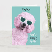 Summer Camp Pink Poodle Hello from Home