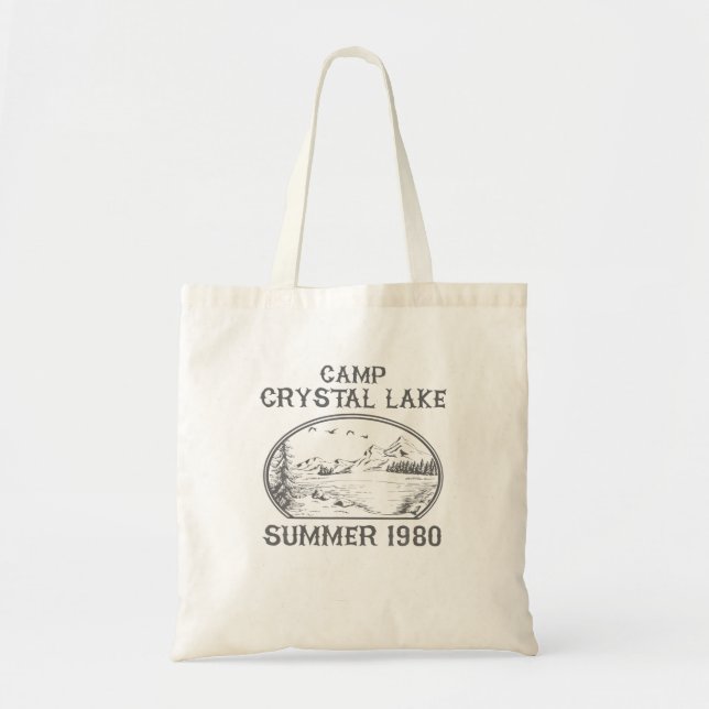 Summer Camp Retro 1980 Crystal Clear Lake Hallowee Tote Bag (Front)