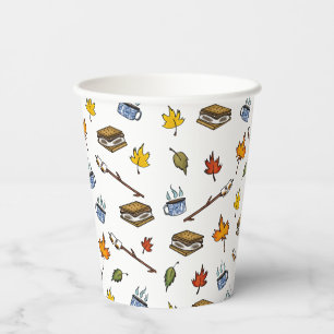 Summer Camp S’mores Campfire Happy Camper Bonfire  Paper Cups