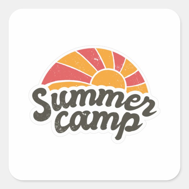 Summer camp square sticker (Front)