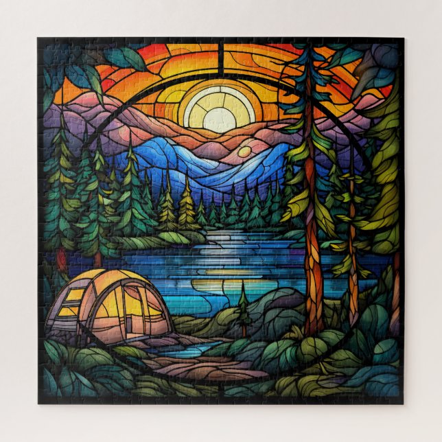 Summer Camp Stained Glass Puzzle (Vertical)
