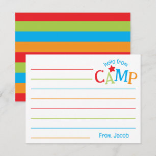 Summer Camp Stationery Colourful Stripes Boys Card