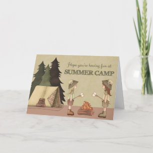 Summer Camp Thinking of You, girl campers Card