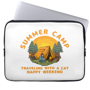 Summer camp traveling with a cat laptop sleeve