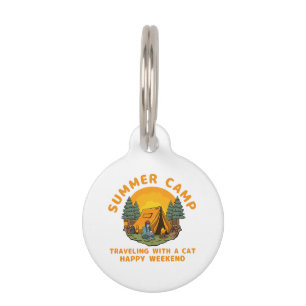 Summer camp  travelling with a cat  pet tag