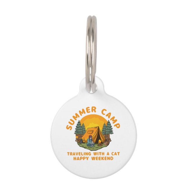 Summer camp  travelling with a cat  pet tag (Front)