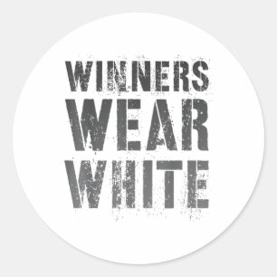 Summer Camp Winners Wear White Competition Matchin Classic Round Sticker