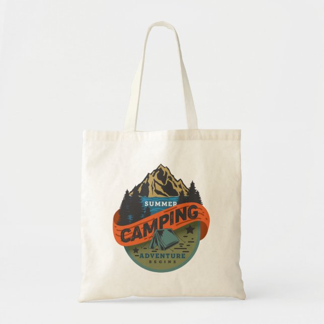 Summer Camping Adventure Begins Tote Bag (Front)