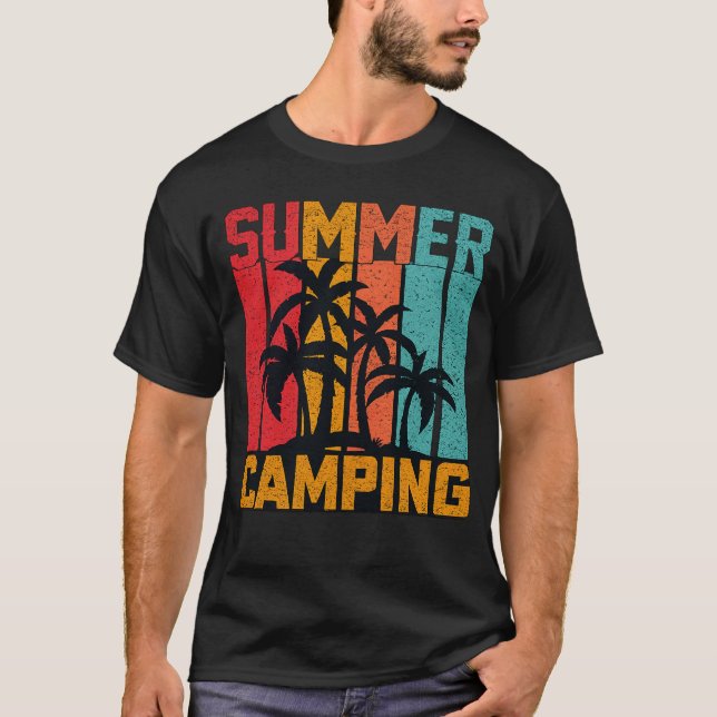 Summer Camping - Retro T-Shirt (Front)