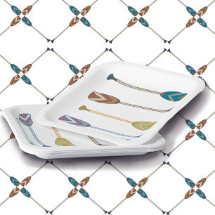 Summer Canoe Family Trip custom Paper Plate