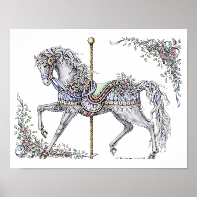 Summer Carousel Horse Poster (Front)