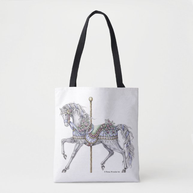 Summer Carousel Horse Tote Bag (Front)