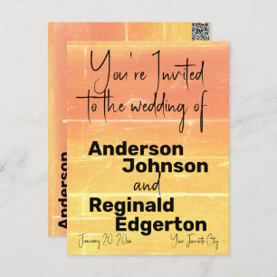 Summer Casual Invitation Two-Sided Yellow Peach Postcard