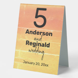 Summer Casual Yellow Peach Event Seating Number
