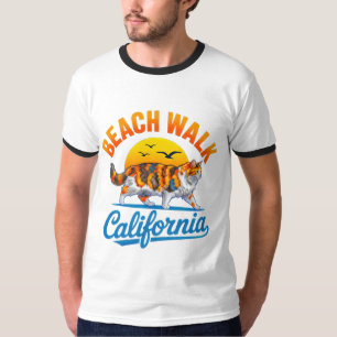 Summer Cat Beach Walk - Calico Lover Gift T-Shirt
