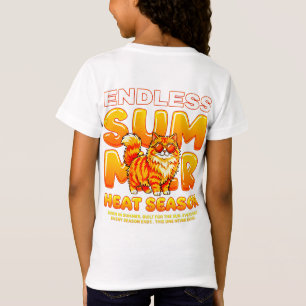 Summer Cat Cute Heat Season - Aesthetic Retro Girl T-Shirt