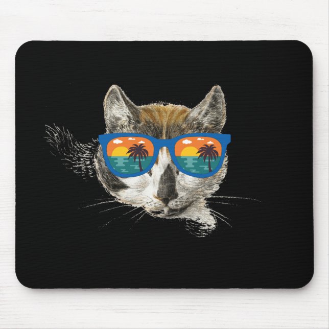 Summer Cat  Funny Cat Mouse Mat (Front)