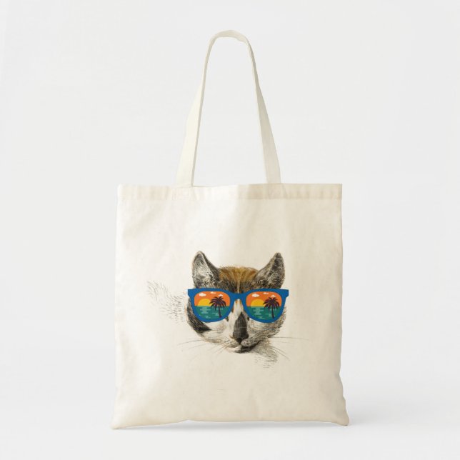 Summer Cat  Funny Cat Tote Bag (Front)