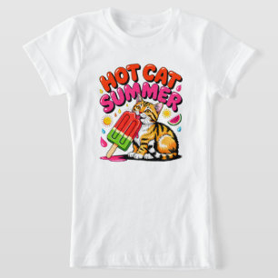 Summer Cat Hot Summer - Cute Kitty Gift for Girls T-Shirt