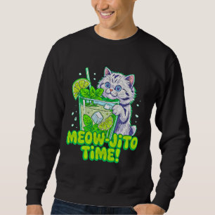 Summer Cat Meow-jito - Funny Tropical Kitten Mojit Sweatshirt