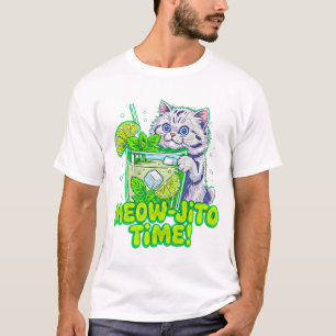 Summer Cat Meow Jito Time – Funny Beach Gift T-Shirt