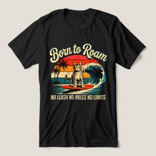 Summer Cat No Leash No Rules Funny Feline Tri-Blend Shirt