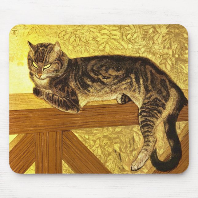 Summer- Cat on a Balustrade by Theophile Steinlen Mouse Mat (Front)