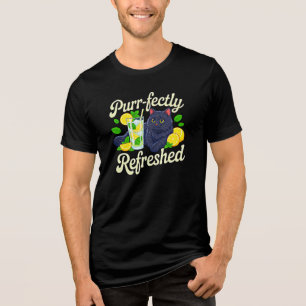 Summer Cat Purr-fectly Refreshed Black Cat Lemonad Tri-Blend Shirt