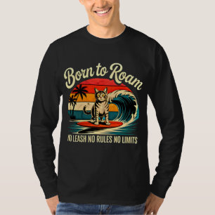 Summer Cat Surfer - Retro Beach Design T-Shirt