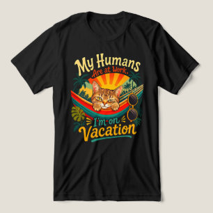 Summer Cat Vacation - Funny Tropical Feline Tri-Blend Shirt