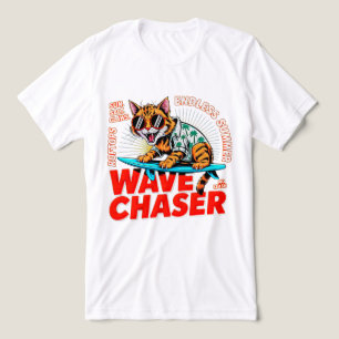 Summer Cat Wave Chaser - Cool Surfing Cat Gift Tri-Blend Shirt