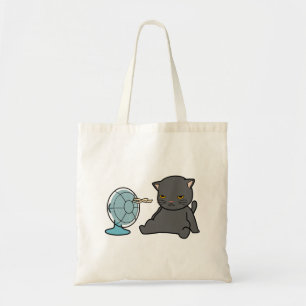 summer cats design infront of fan dogs design tote bag