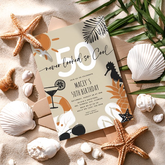 Summer Celebration 50th Birthday Party Invitation (Creator Uploaded)