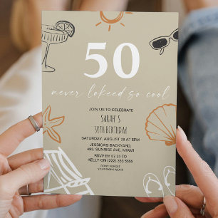 Summer Celebration 50th Birthday Party  Invitation