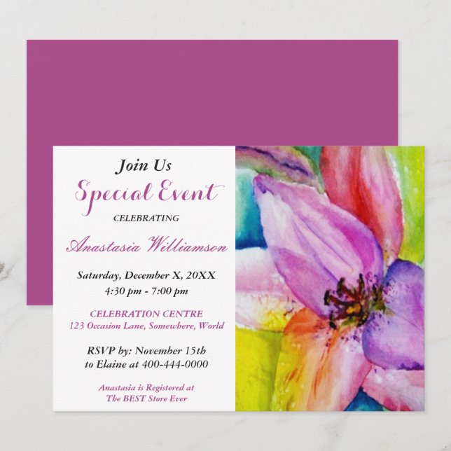 SUMMER CELEBRATION PARTY EVENT INVITE (Front/Back)