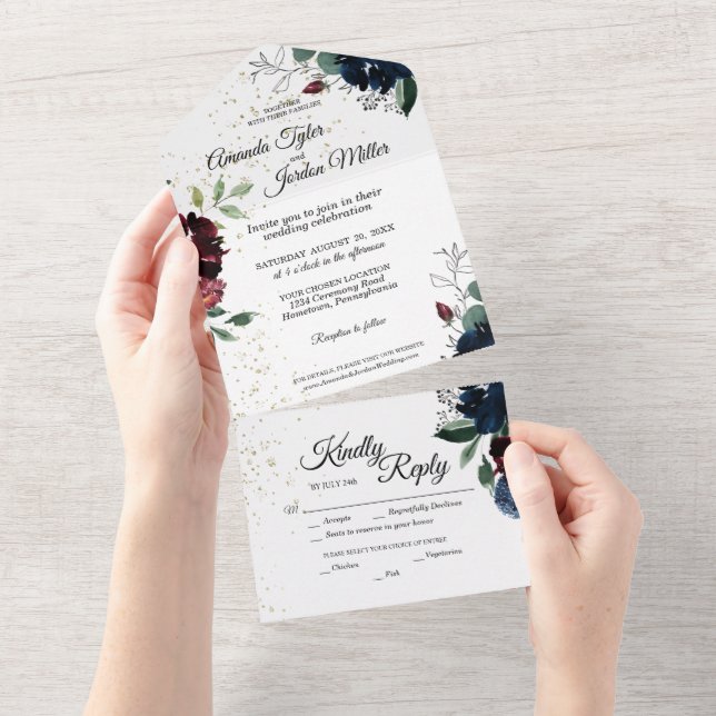 Summer Celebration Wedding All In One Invitation (Tearaway)